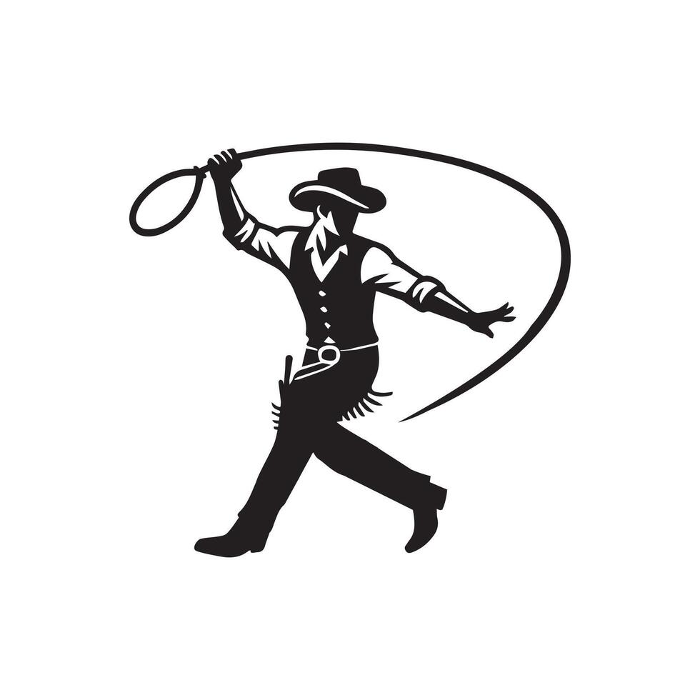 Cowboy in Action Illustration Design vector