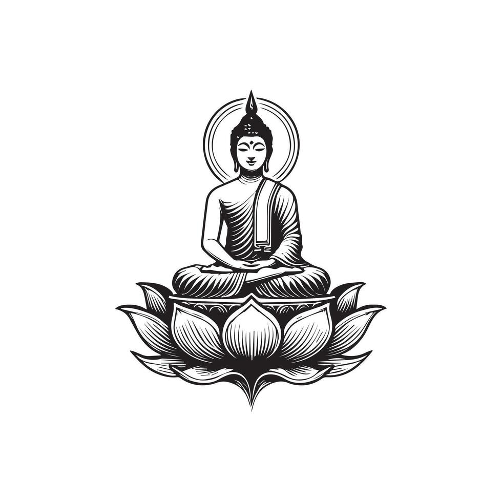 Buddha Mandala Illustration Design vector