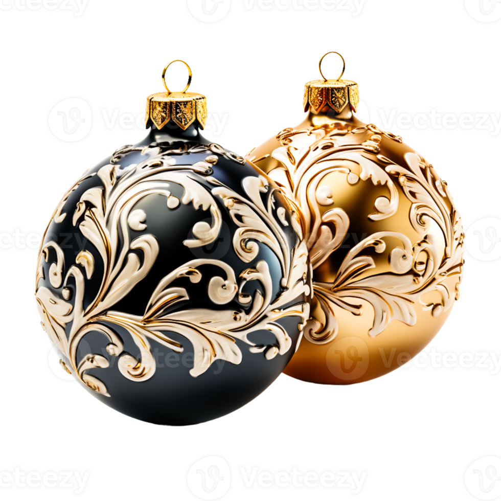 Transparent Background Design of Realistic Colorful Christmas Ball Ornaments in Format png