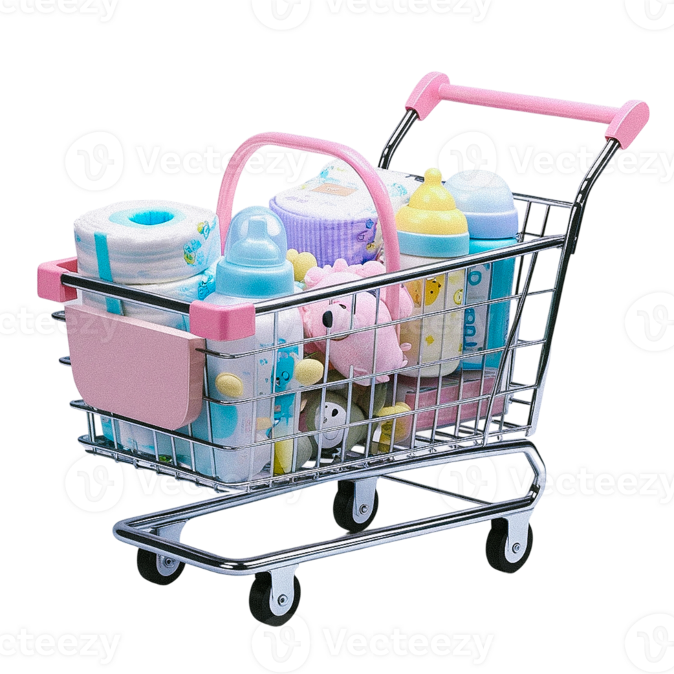 Transparent Background Design of a Realistic Isolated Shopping Cart Illustration png