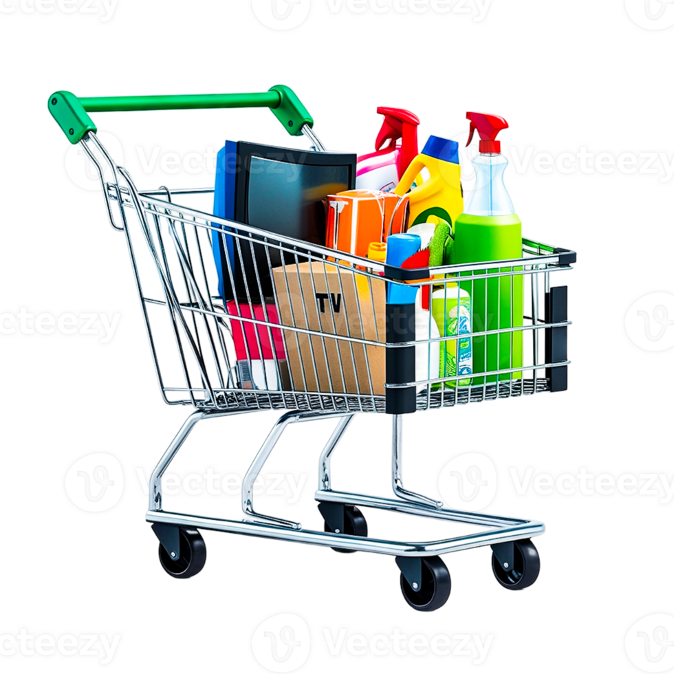 Isolated View of a Realistic Shopping Cart Illustration with Transparency png