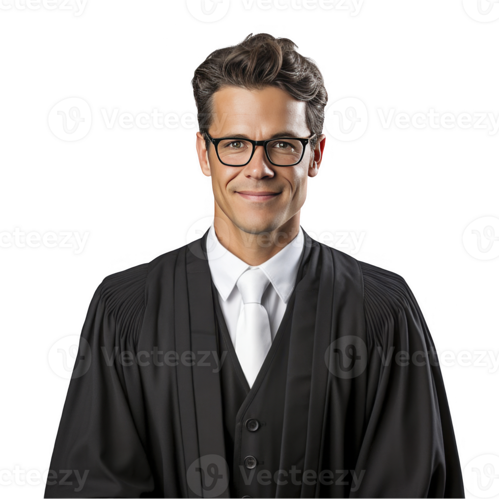 A man in a black robe and glasses png