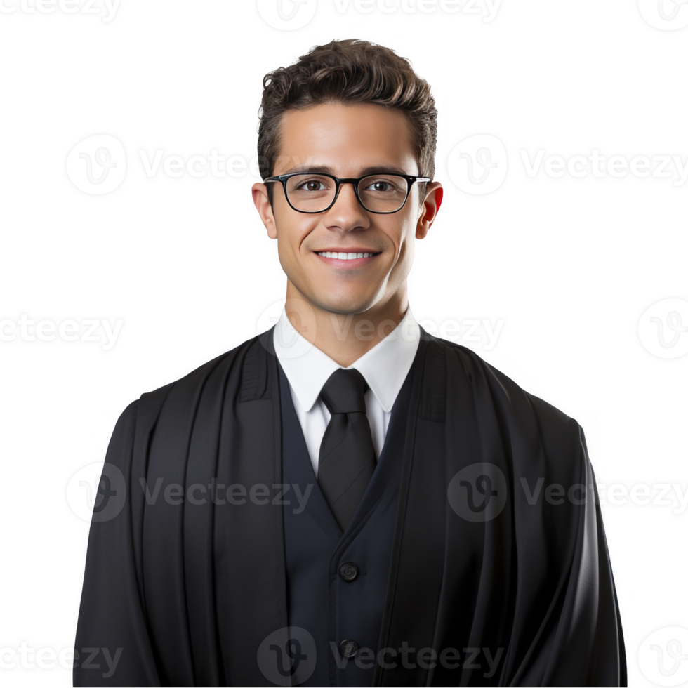 A man in a black robe and tie png