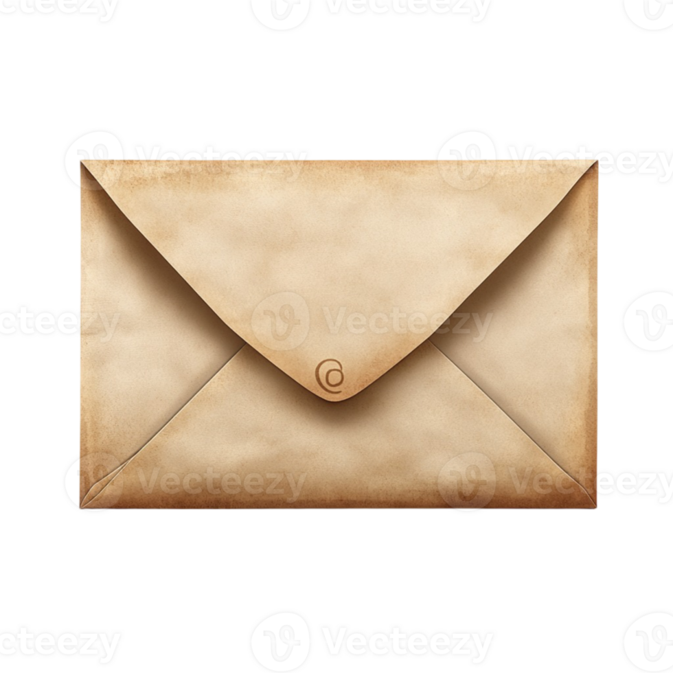 een oud envelop met een brief binnen png