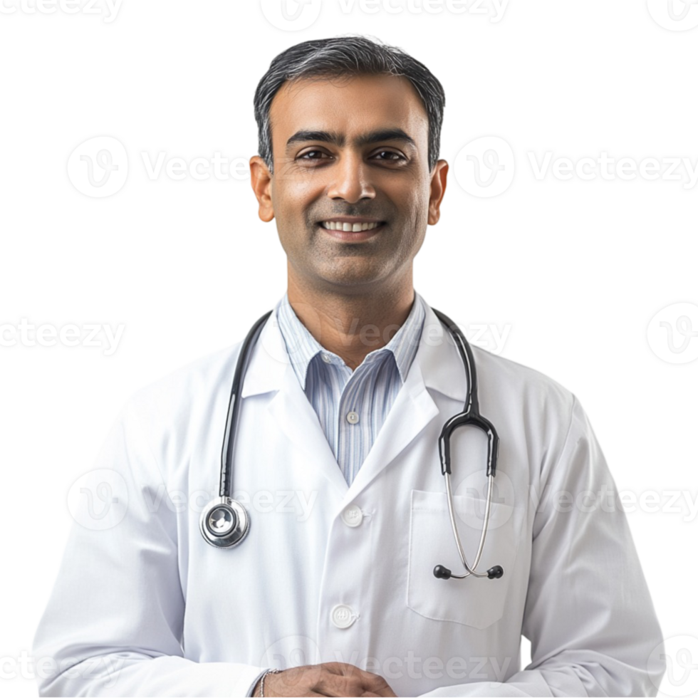 A male doctor in a white coat png