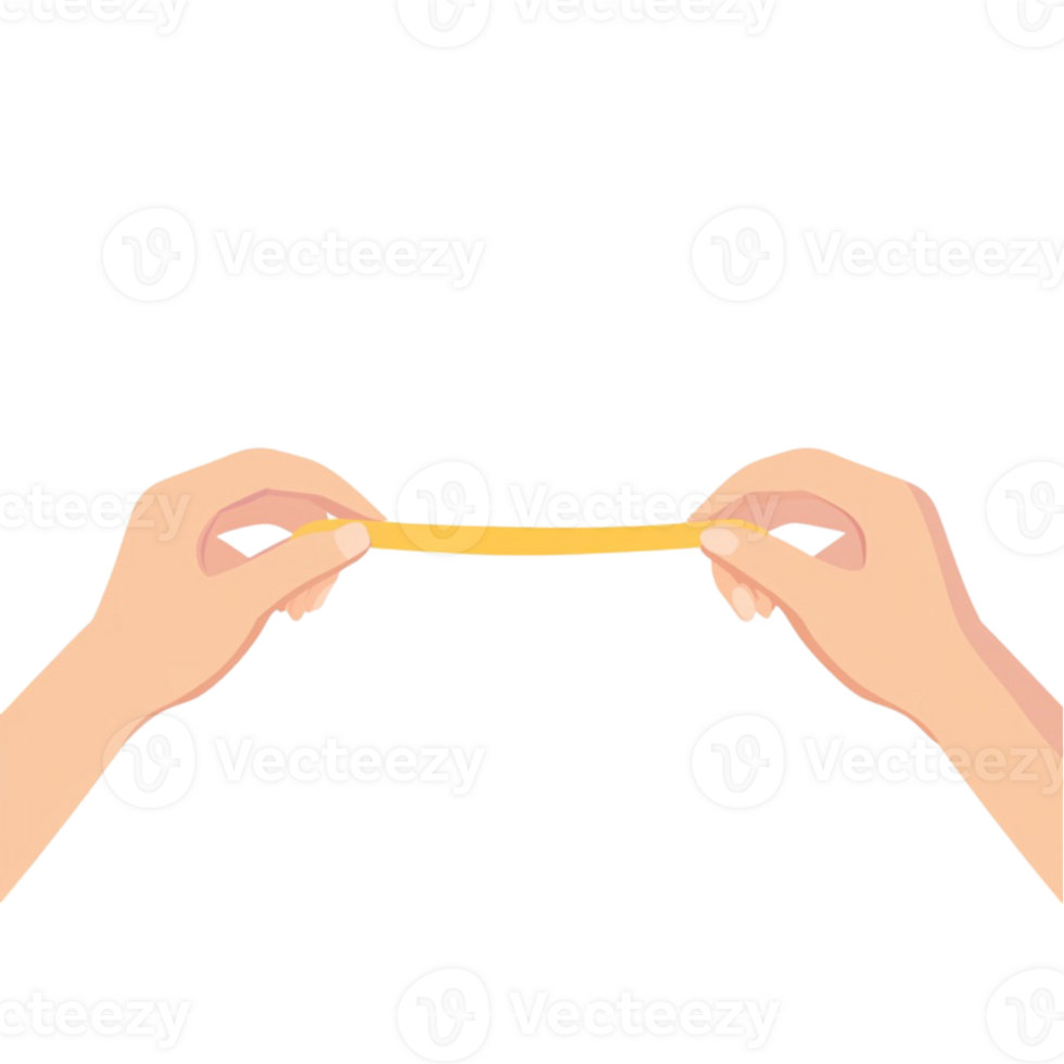 Two hands holding a yellow rope png