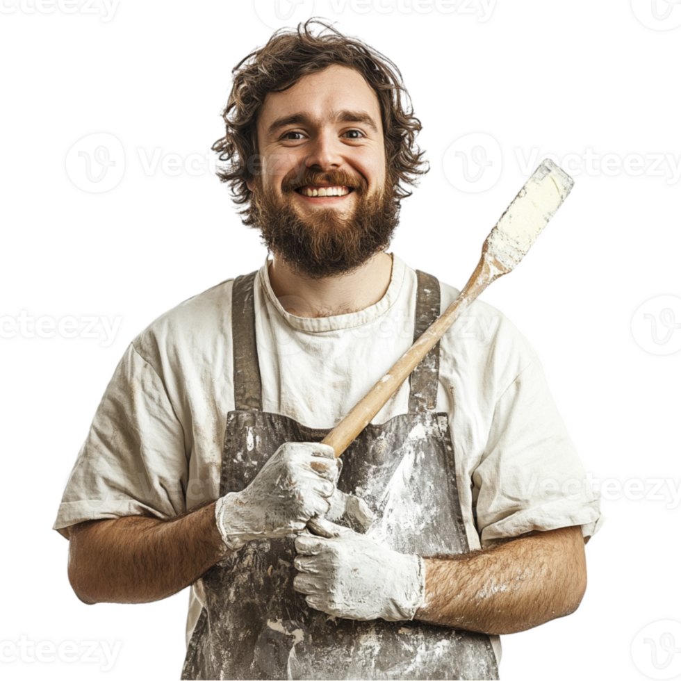 crafts men hold tools on transparent background png