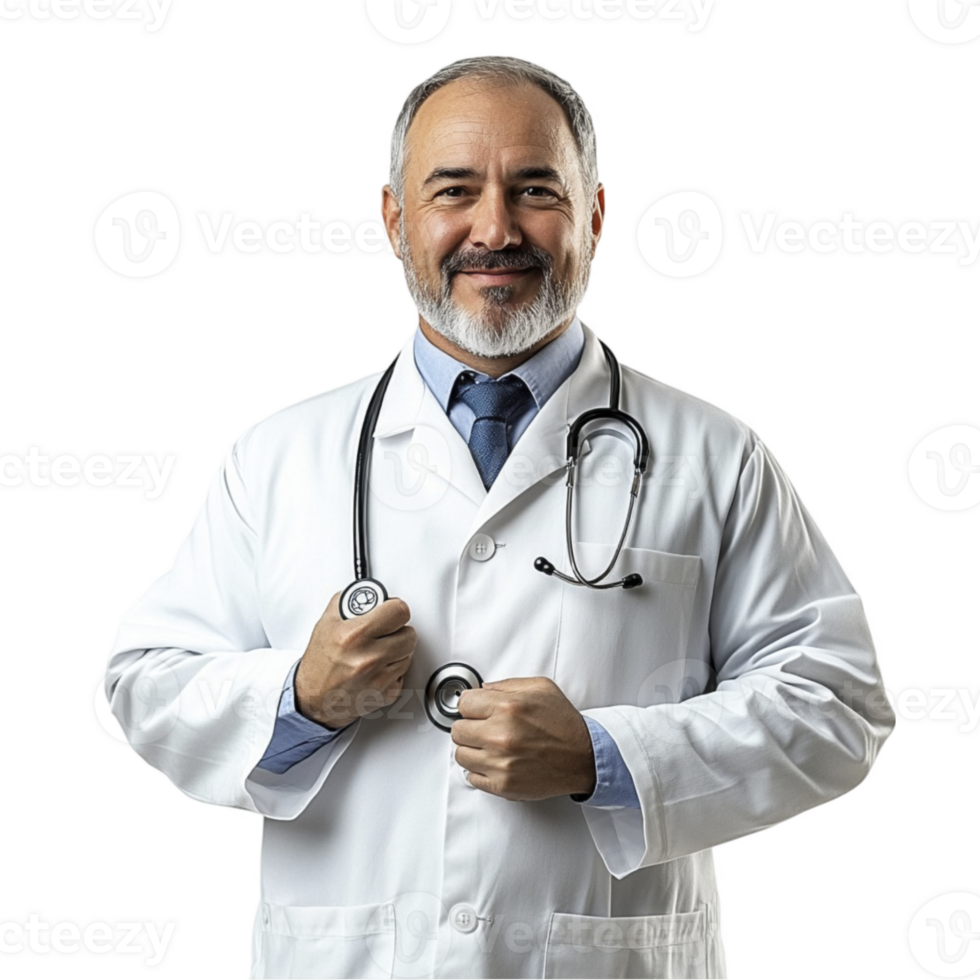 Senior doctor isolated on transparent background png
