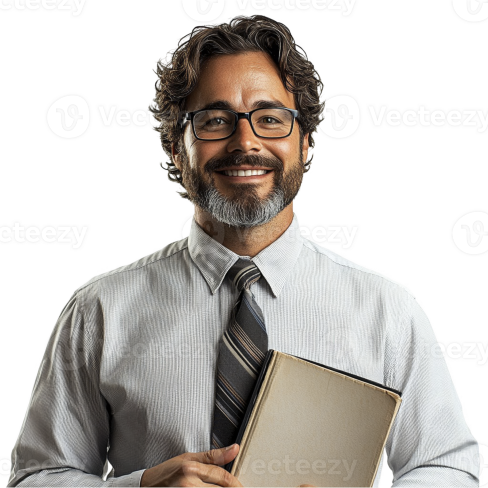 men in formal dress hold books isolated on transparent background png