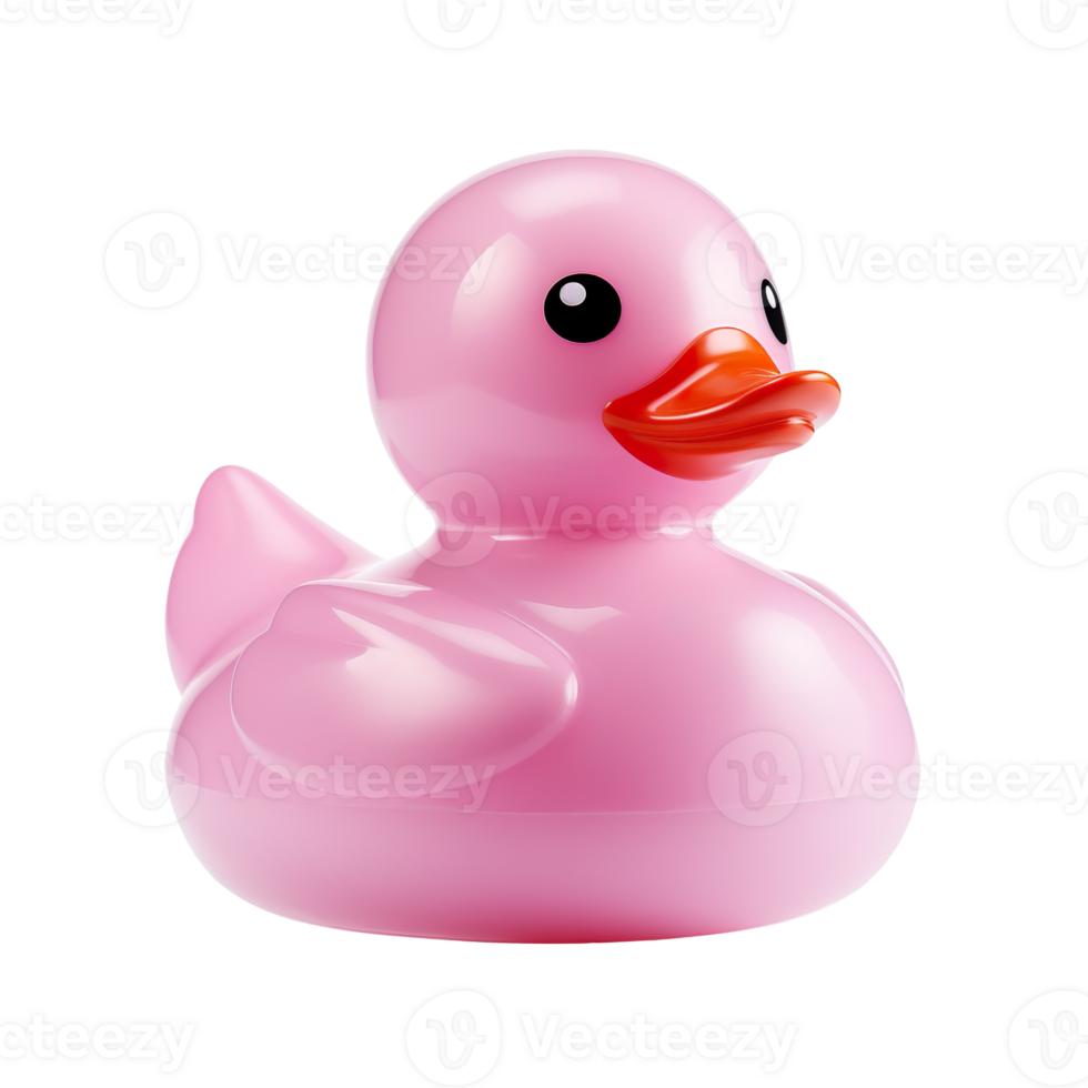 Pink rubber duck isolated on transparent background png