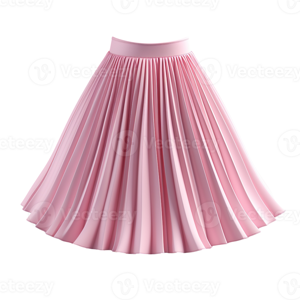 Pink pleated skirt isolated on transparent background png