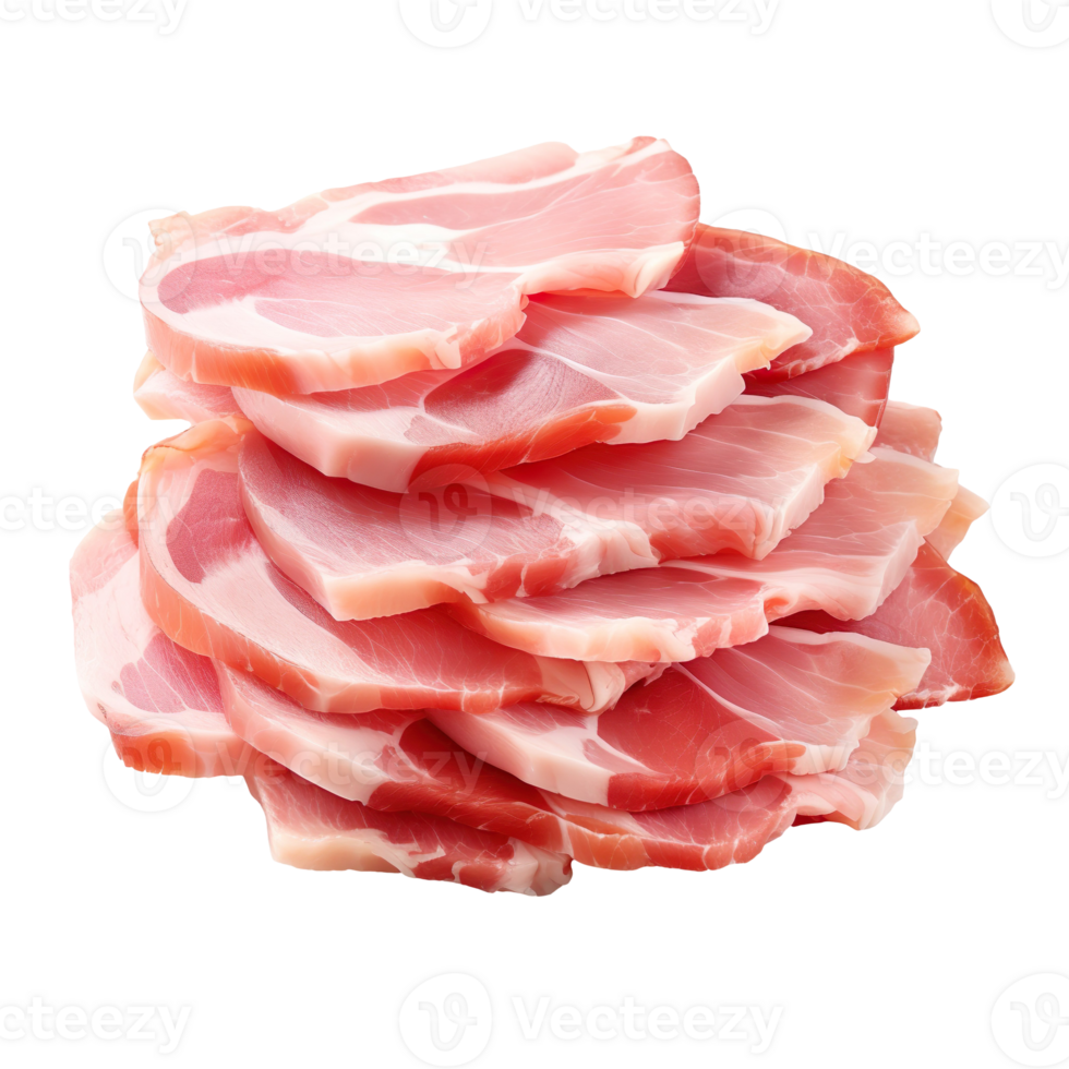 pork ham slices isolated on transparent background png