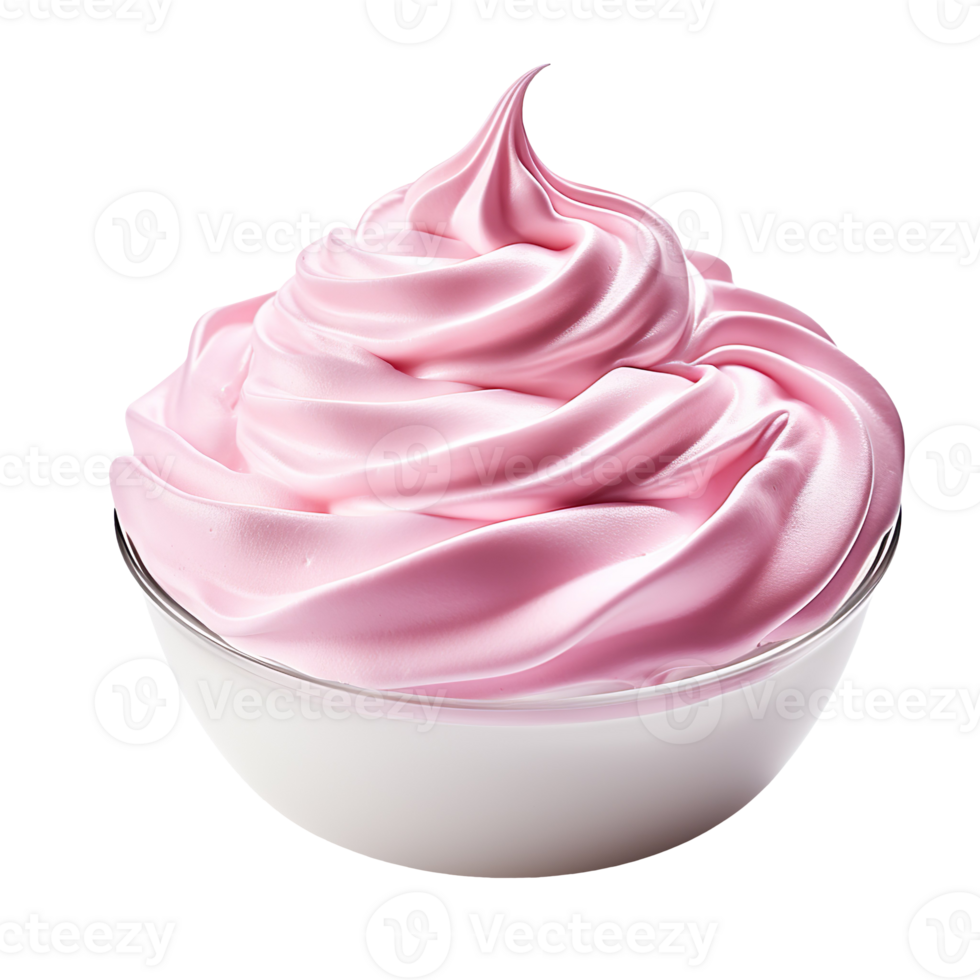 Pink whipped cream isolated on transparent background png