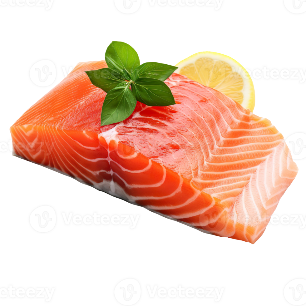 Piece of salmon isolated on transparent background png