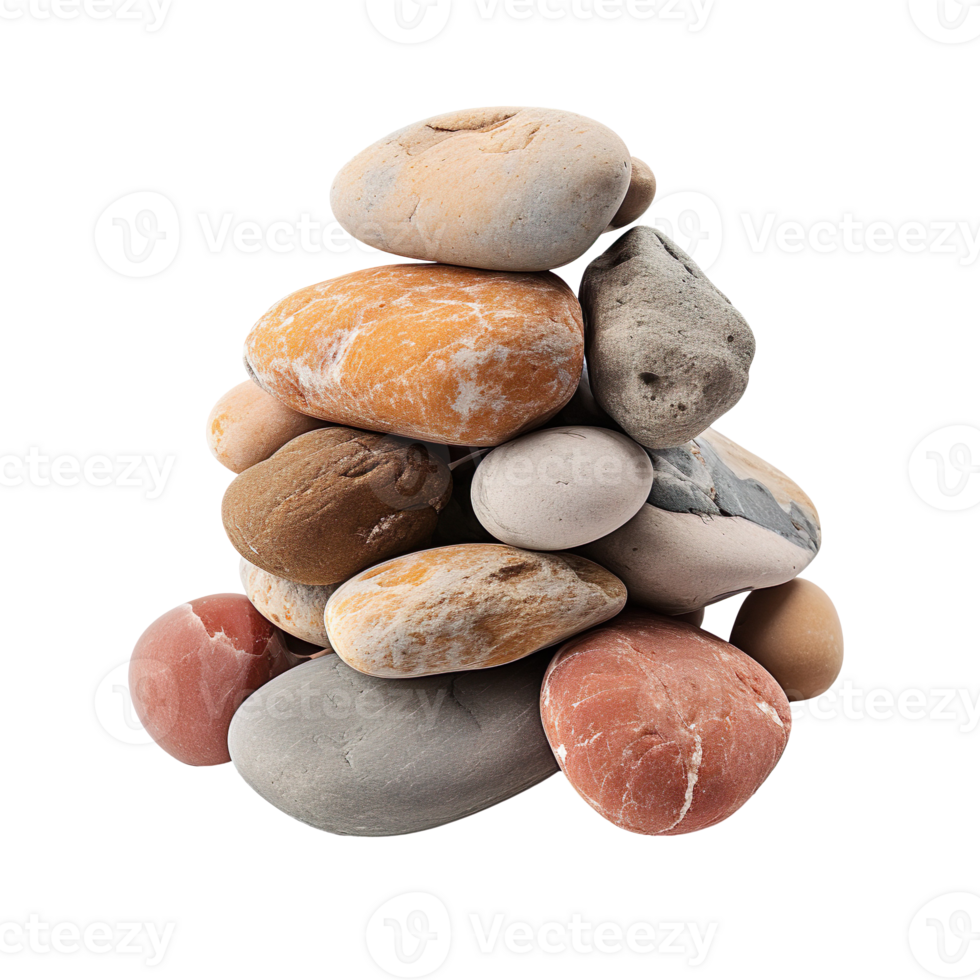 Pile of rock stones isolated on transparent background png