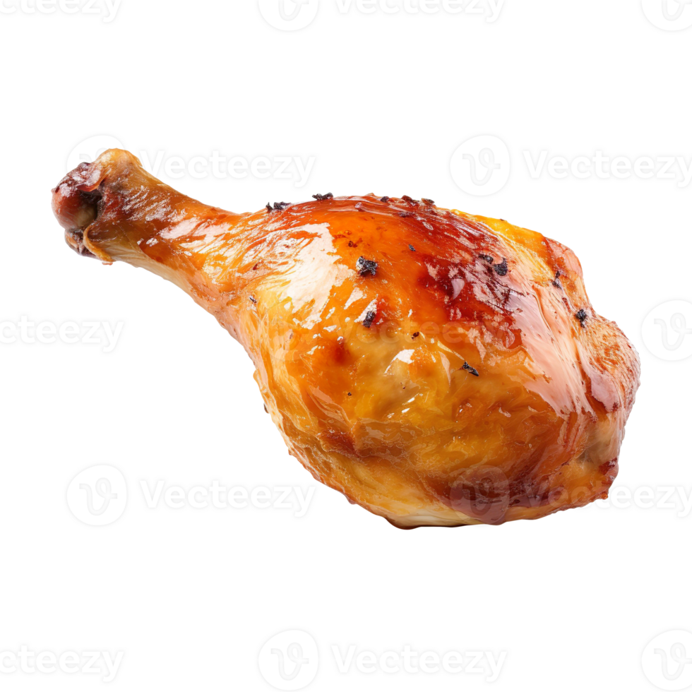 Roasted chicken leg isolated on transparent background png