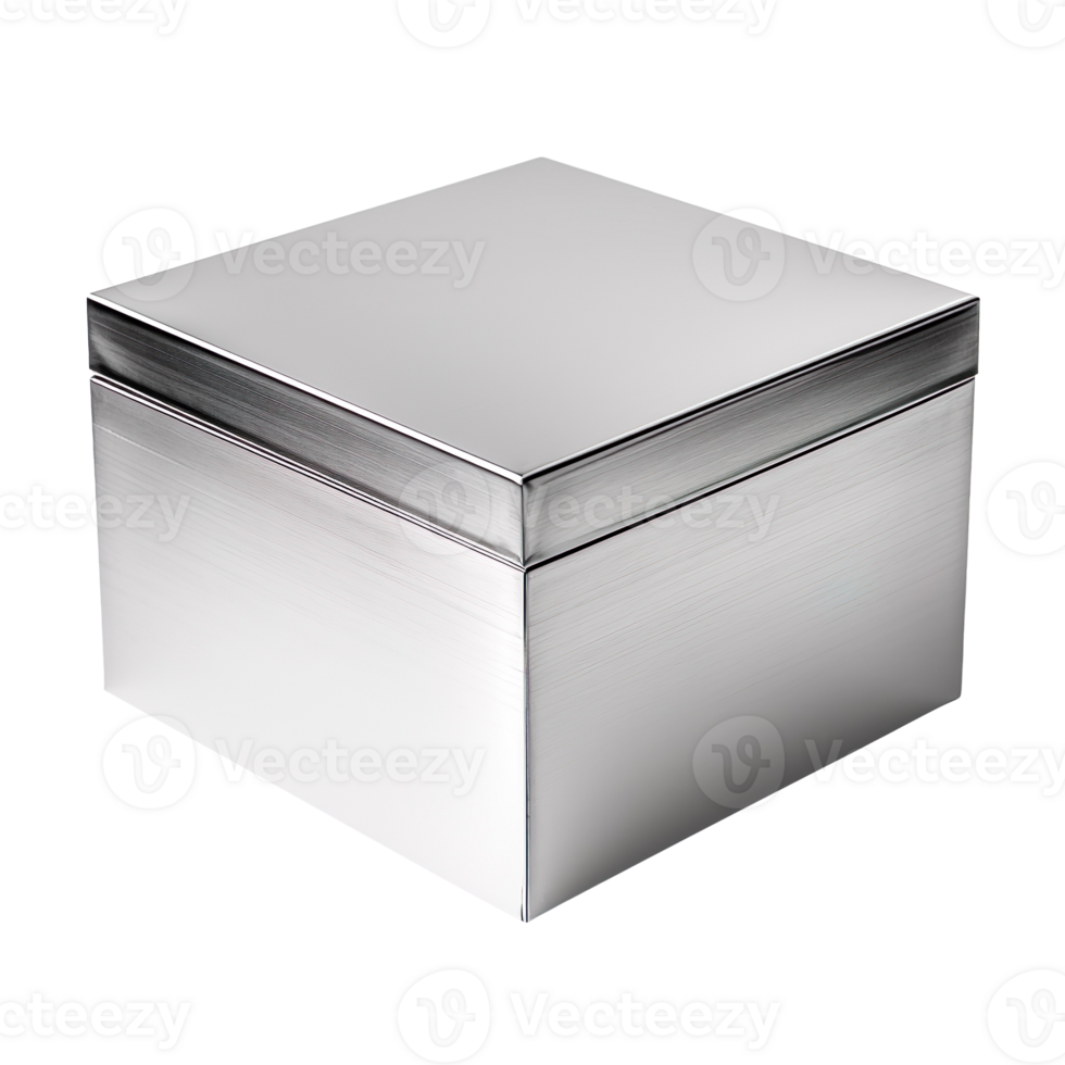 silver box isolated on transparent background png