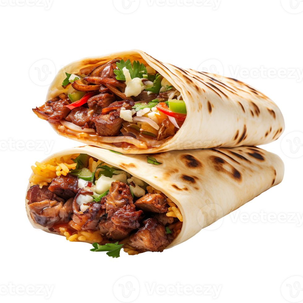Shawarma isolated on transparent background png