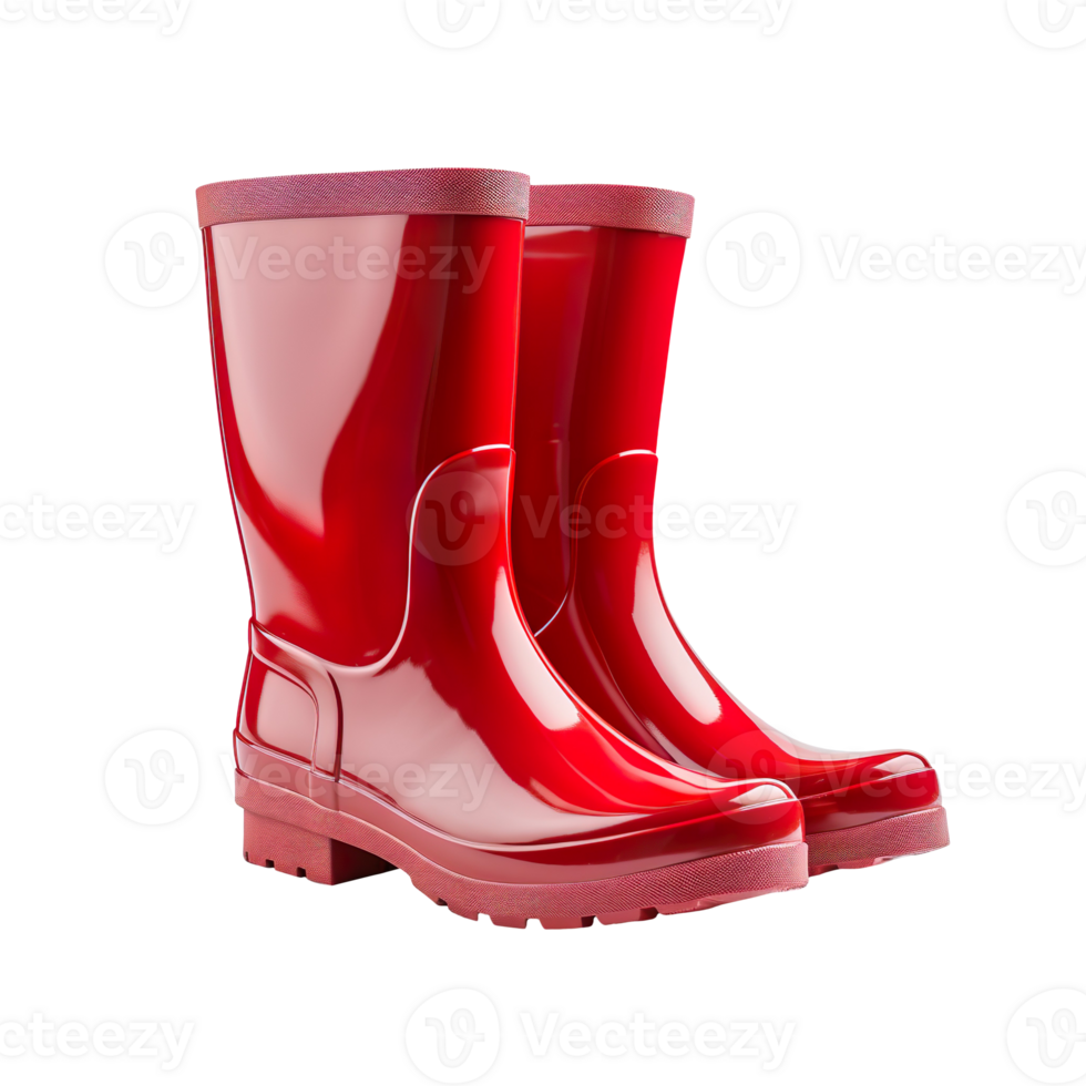 Red Rain Boot isolated on transparent background png