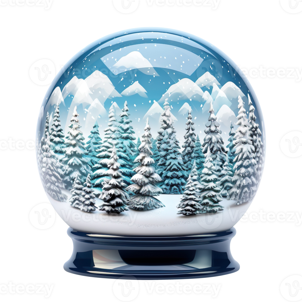 snow globe with snow isolated on transparent background png