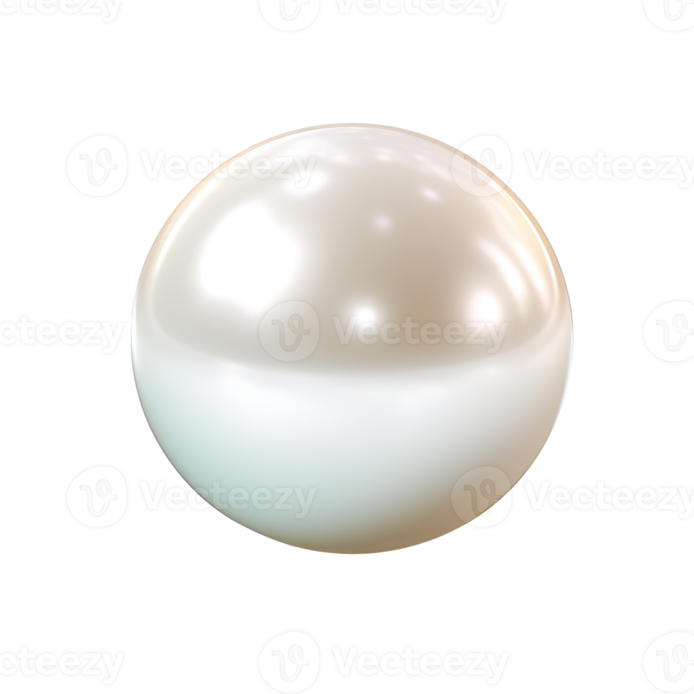 white pearl isolated on transparent background png