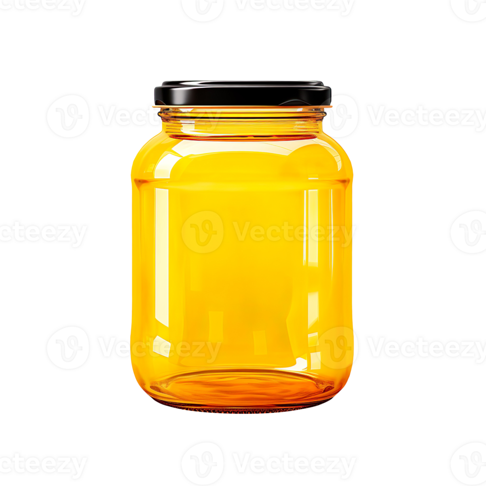 yellow glass jar isolated on transparent background png