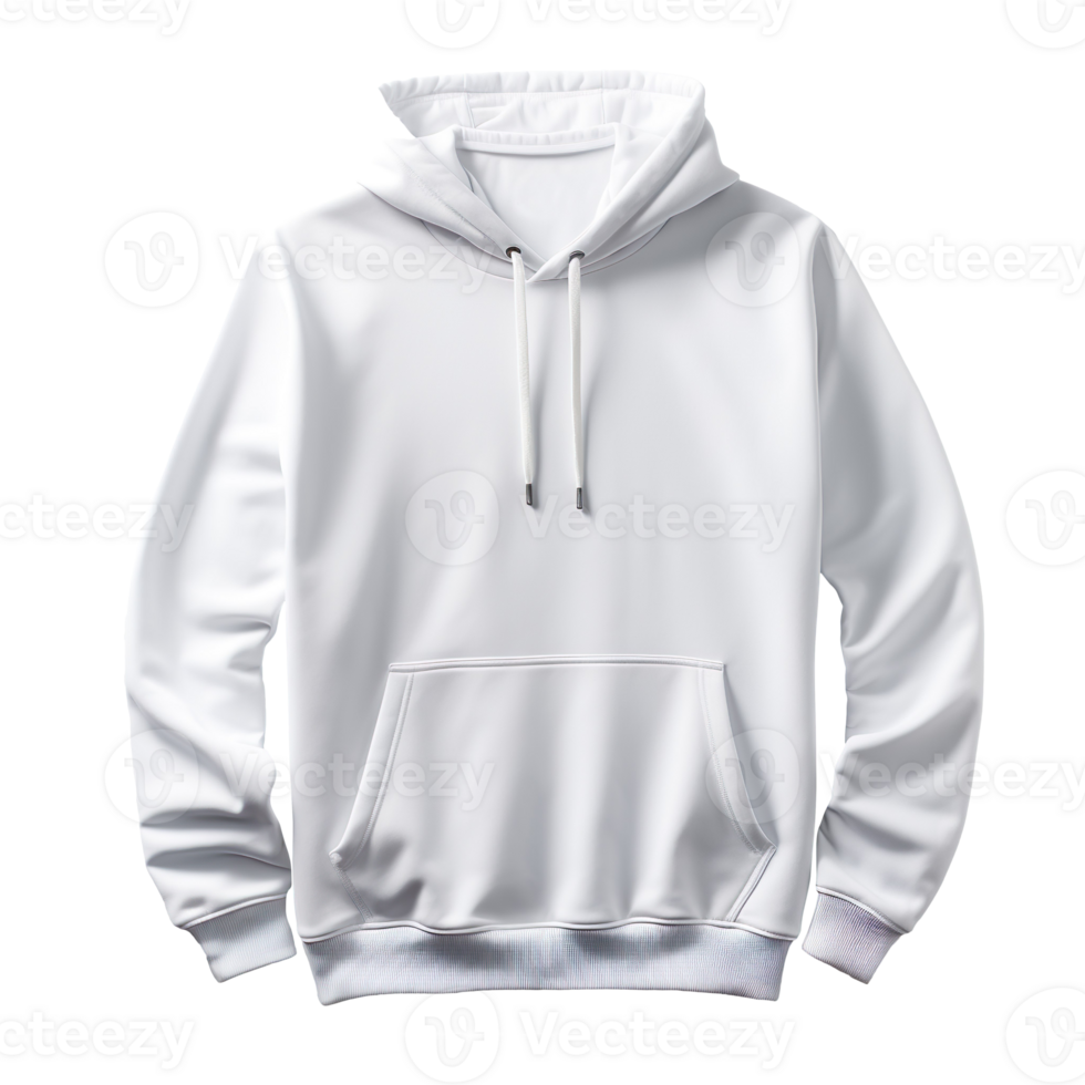 white hoodie front isolated on transparent background png