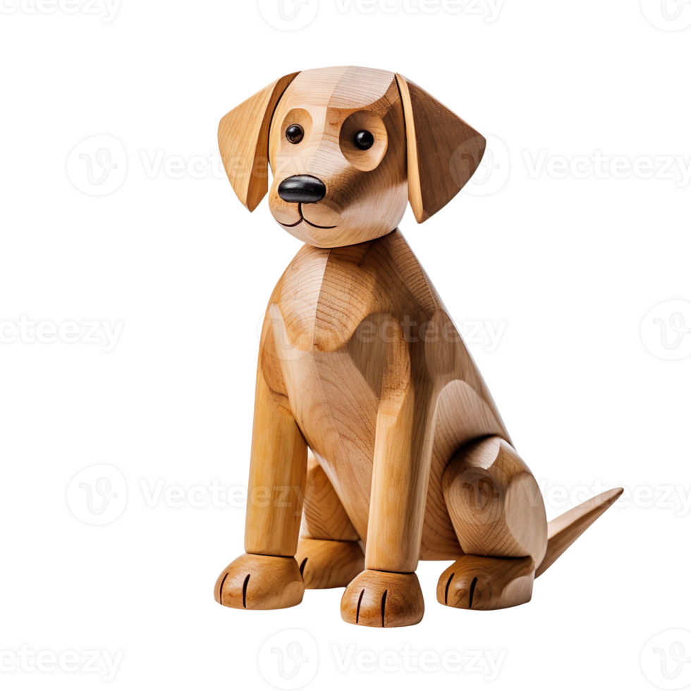 wooden toy dog isolated on transparent background png