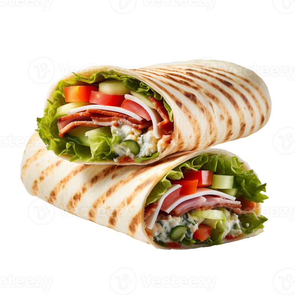 wrap sandwich isolated on transparent background png