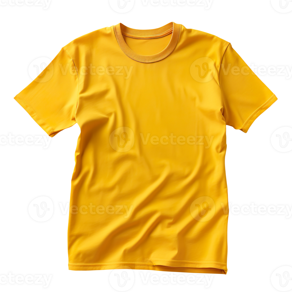 yellow t-shirt isolated on transparent background png