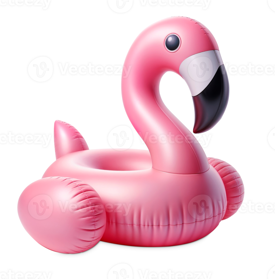 Inflatable pink flamingo isolated on transparent background png
