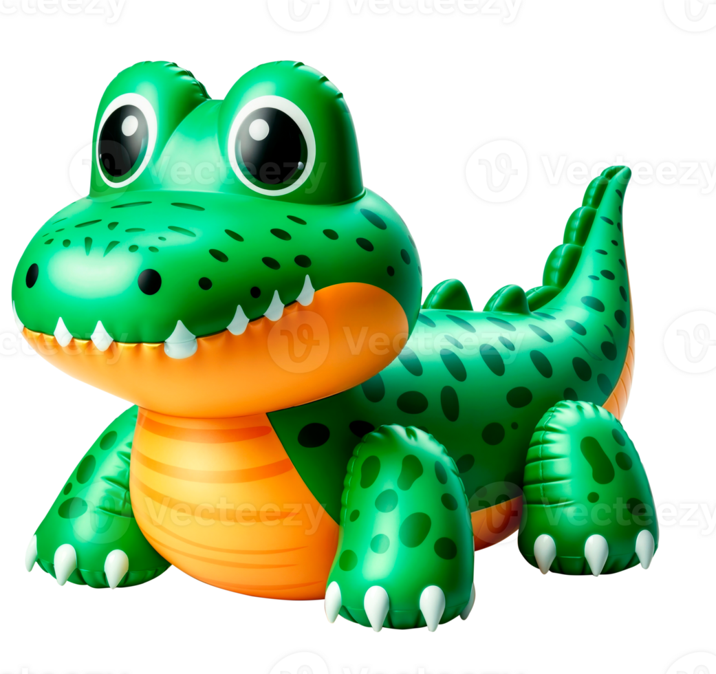 Funny Inflatable crocodile toy isolated on transparent background png