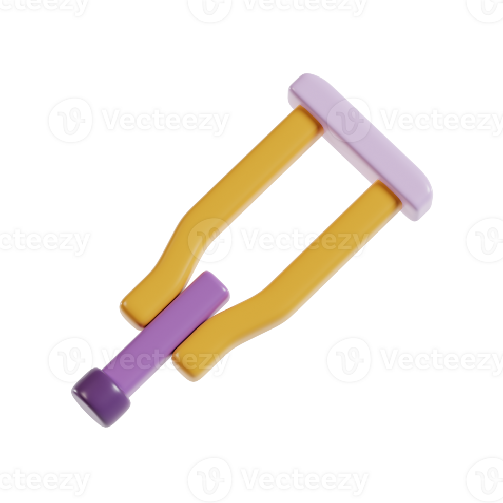A colorful toy crutch designed for imaginative play and learning. png