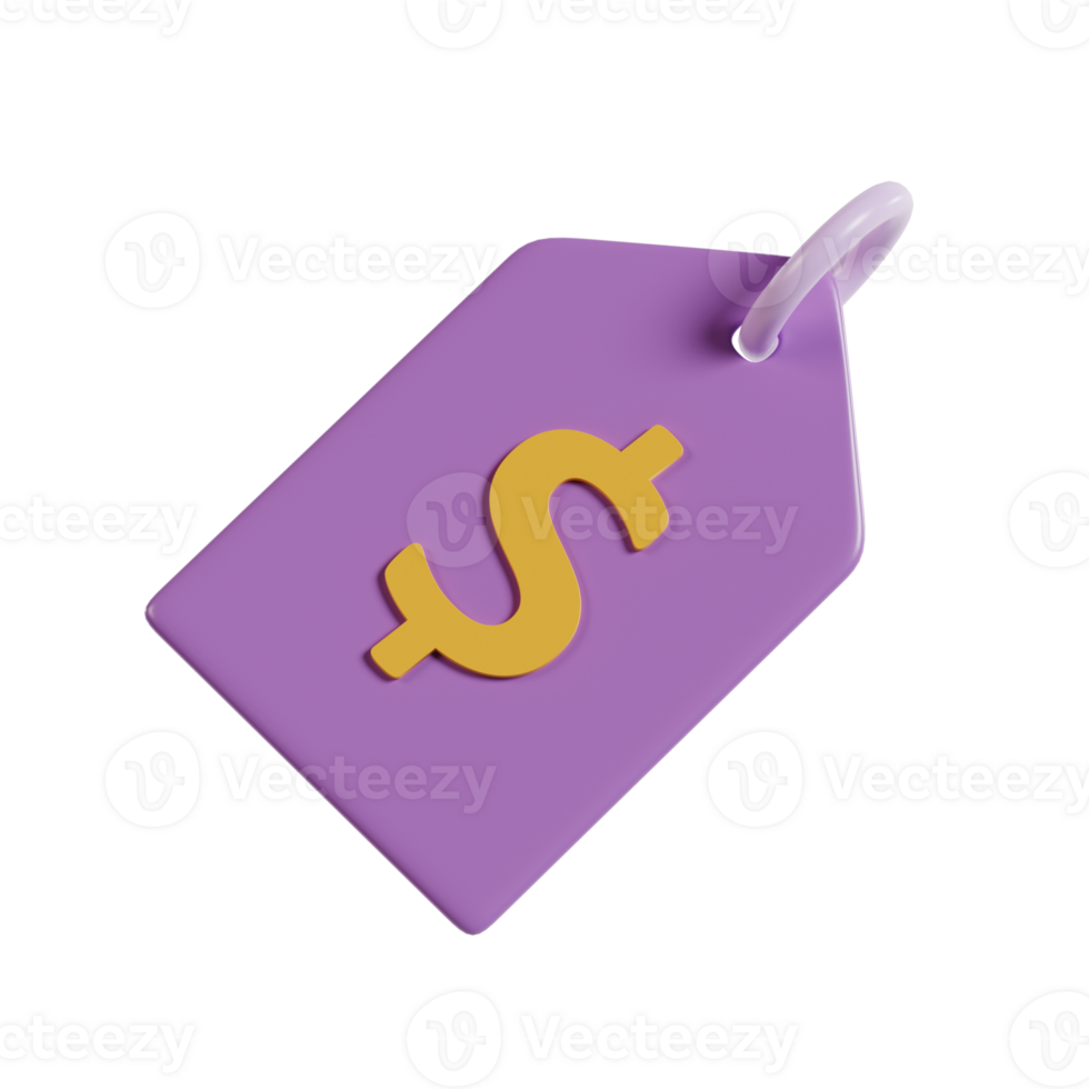 A purple price tag featuring a dollar sign, symbolizing commerce and pricing. png