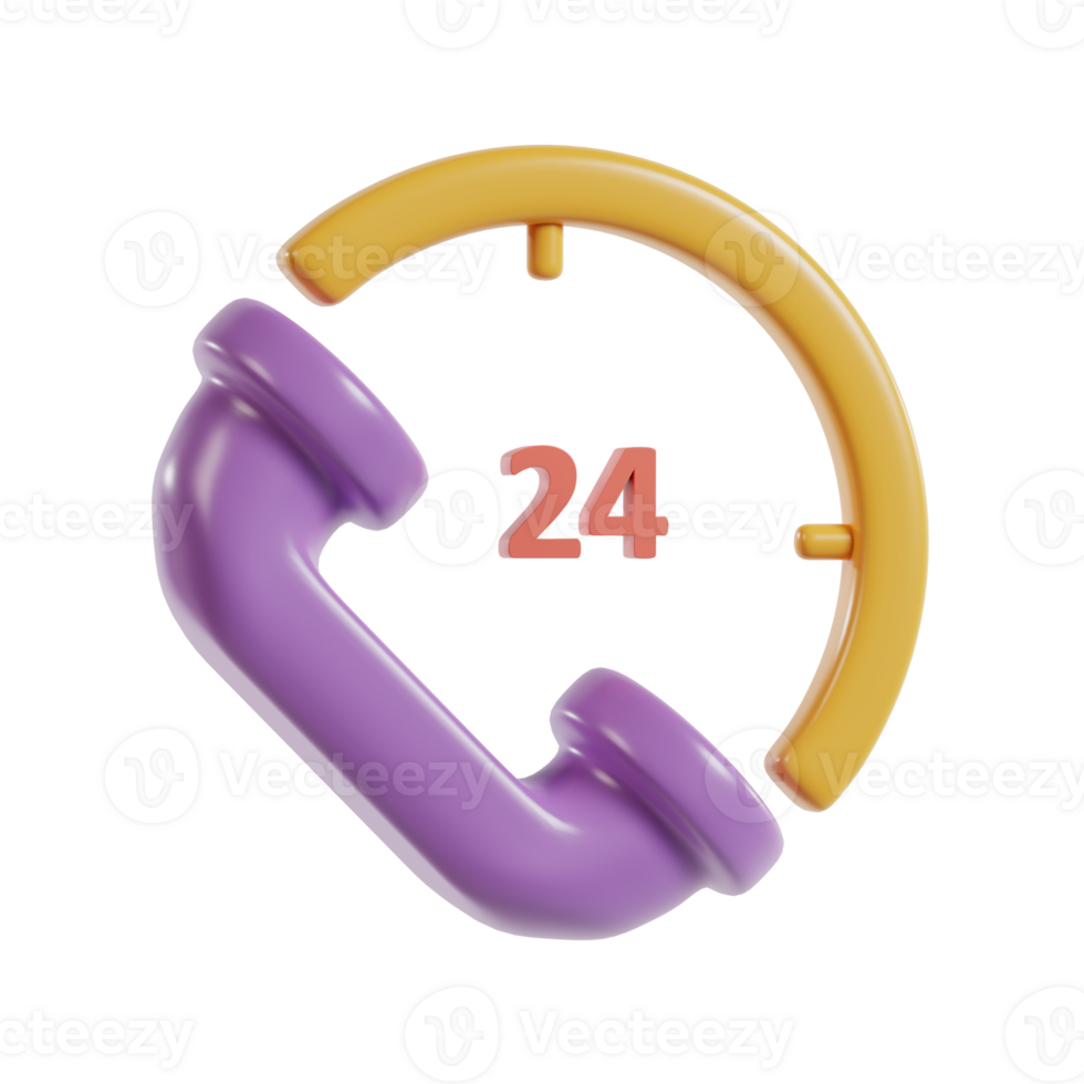 A stylized phone icon with a 24-hour indicator, suggesting constant availability. png