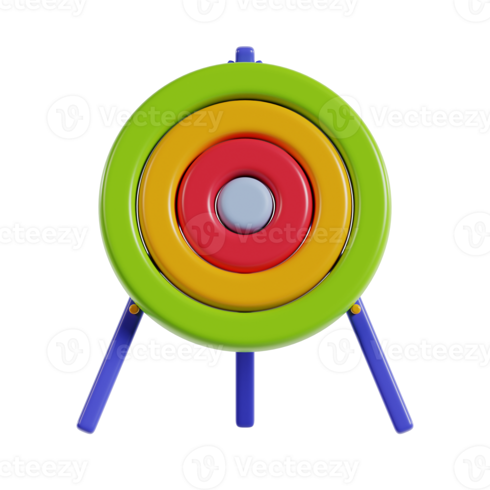 A colorful target with concentric circles, designed for archery or dart games. png
