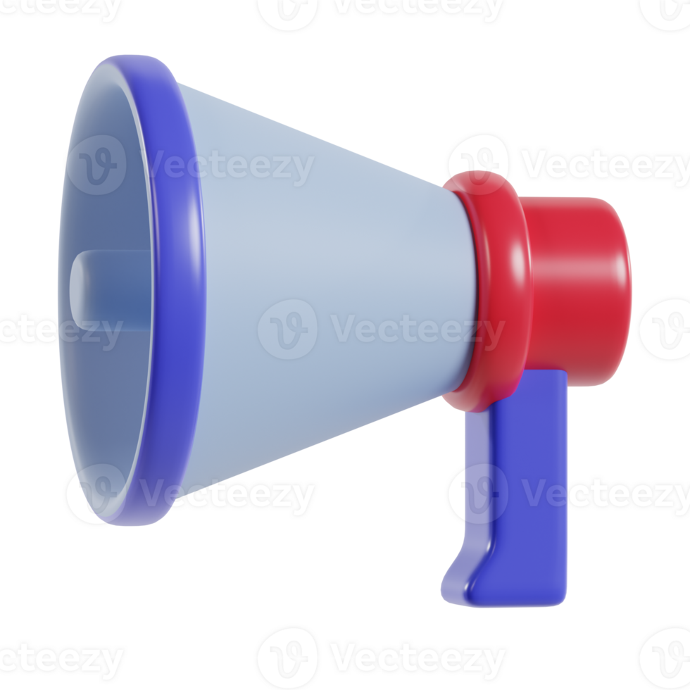 A colorful megaphone, typically used for amplifying sound and conveying messages. png