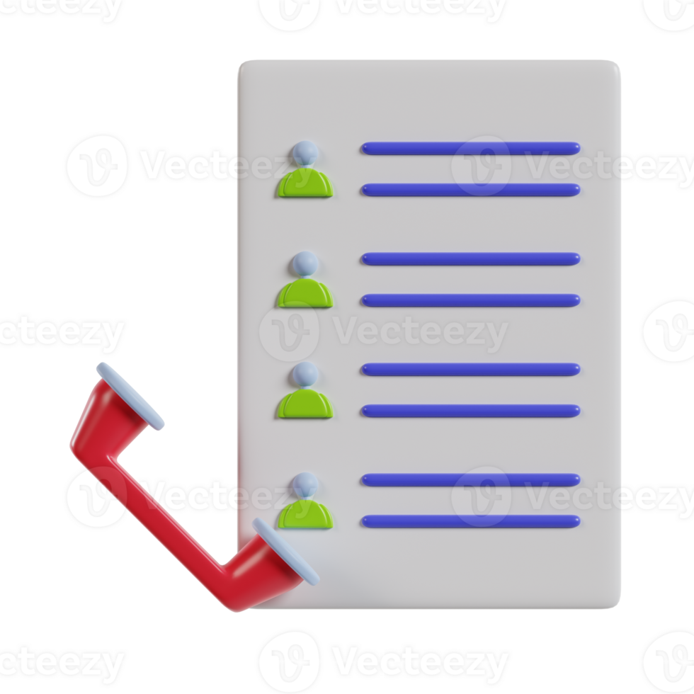 A graphic representation of a contact list with a phone receiver. png