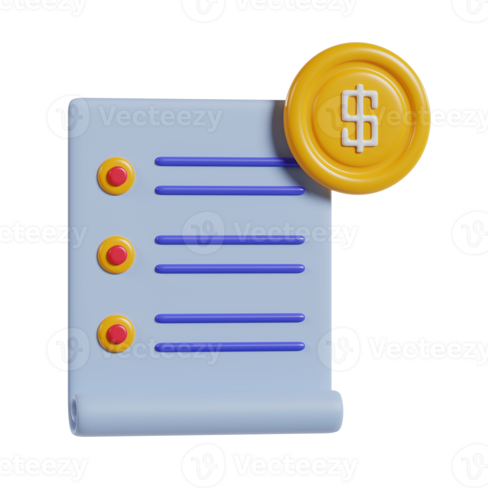 A notepad with bullet points and a dollar coin, symbolizing financial planning or budgeting. png