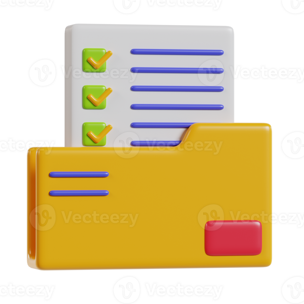 A colorful folder with a checklist, symbolizing organization and task management. png