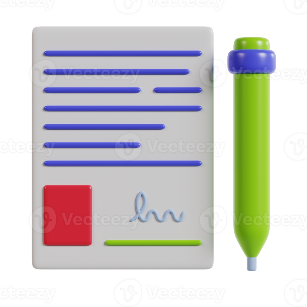 A colorful document with lines and a pen, symbolizing writing or note-taking. png