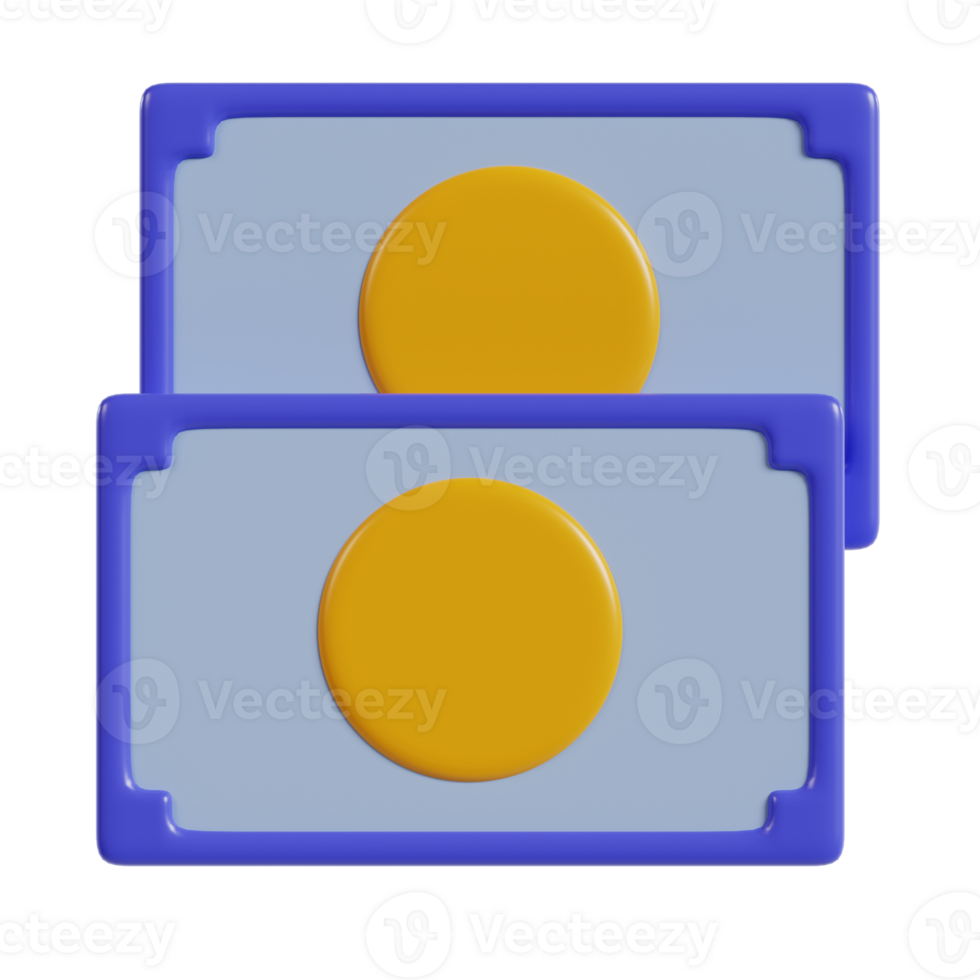 Two stylized representations of currency notes with circular designs. png