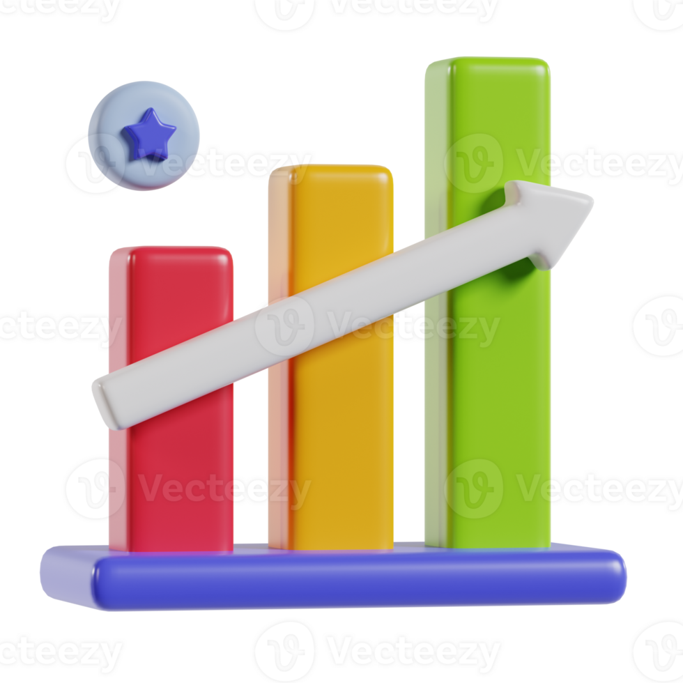 A colorful bar graph with an upward trend, symbolizing growth and data analysis. png