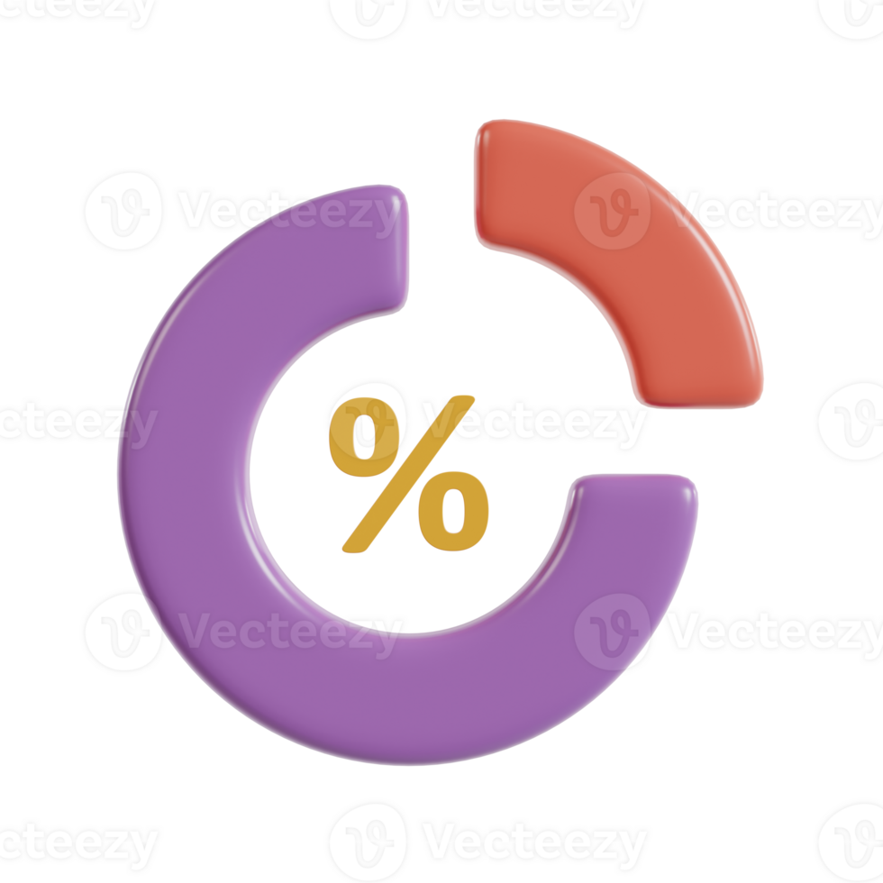 A colorful percentage symbol in a circular design, representing data or statistics. png