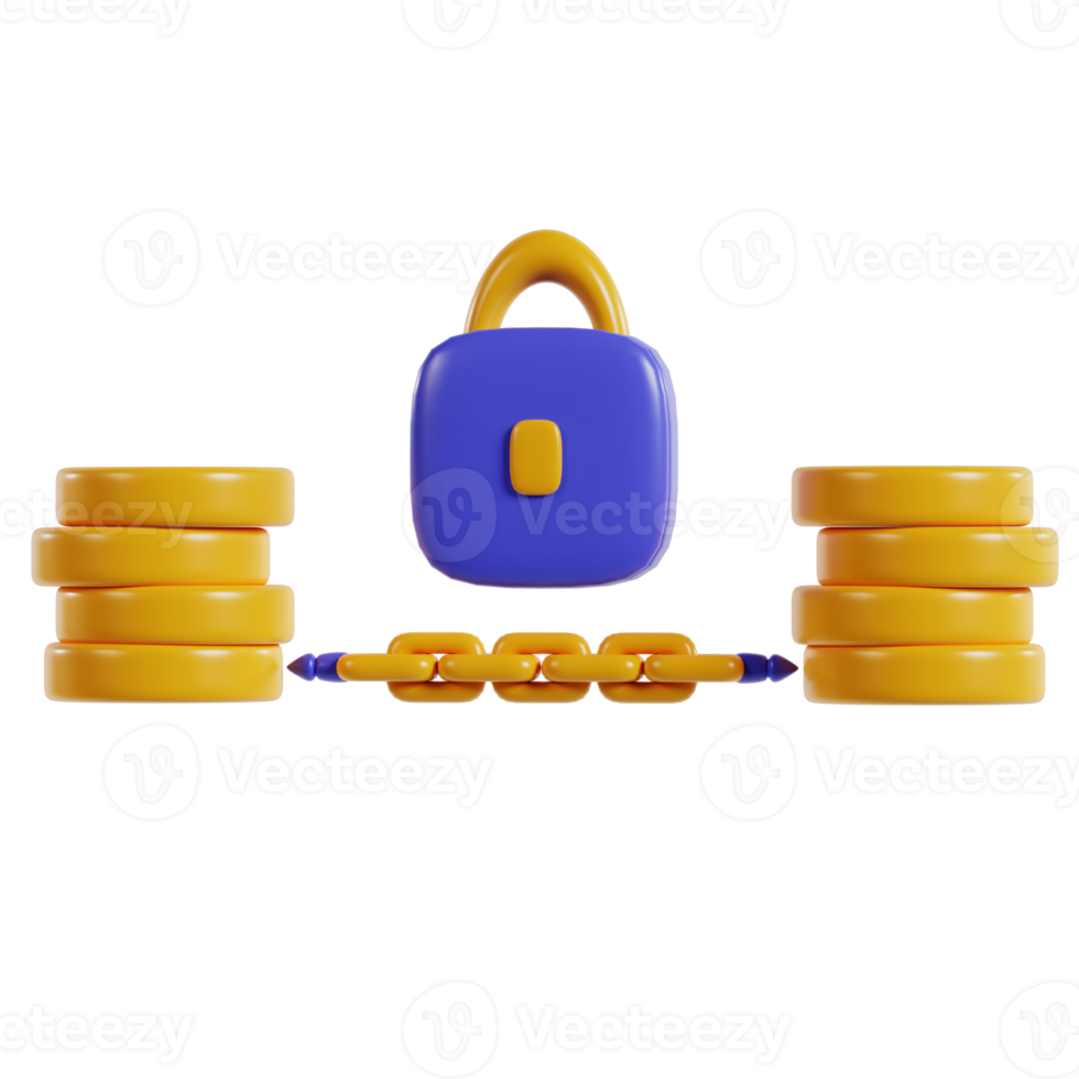 A colorful digital padlock surrounded by weights, symbolizing security and strength. png