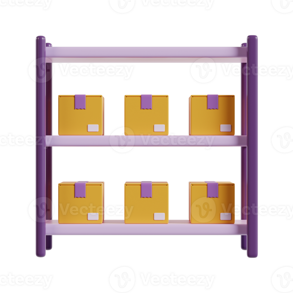 A colorful shelf displaying yellow boxes with purple accents, ideal for storage or organization. png