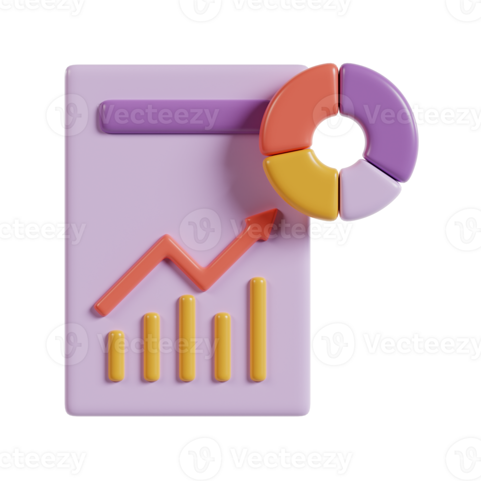A stylized graph and pie chart representing data analysis and business growth. png