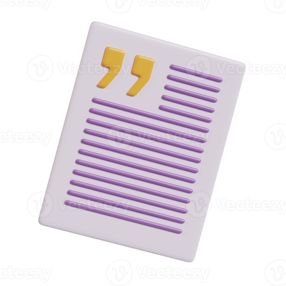 A document with quotation marks and lines, suggesting writing or note-taking. png
