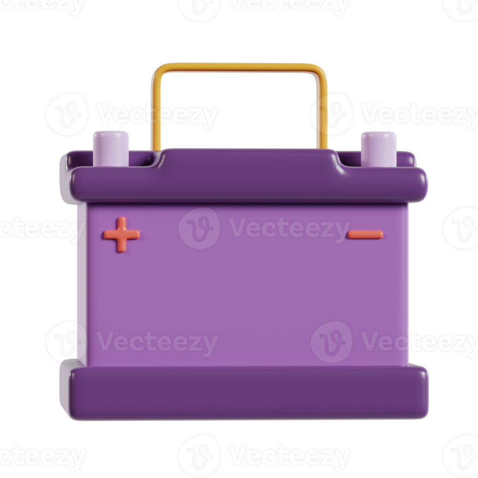 A purple battery with a yellow handle, representing energy storage and power supply. png