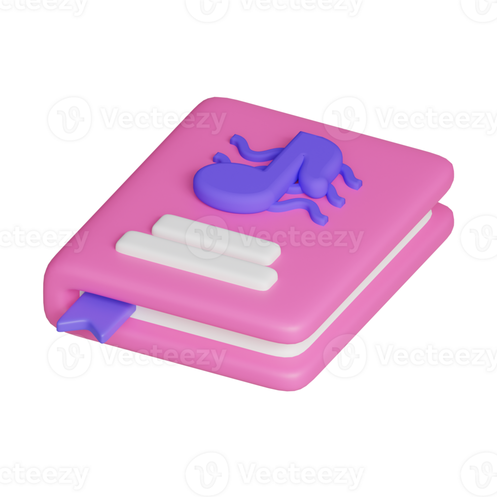 A pink book with a musical note design, likely representing music or creativity. png